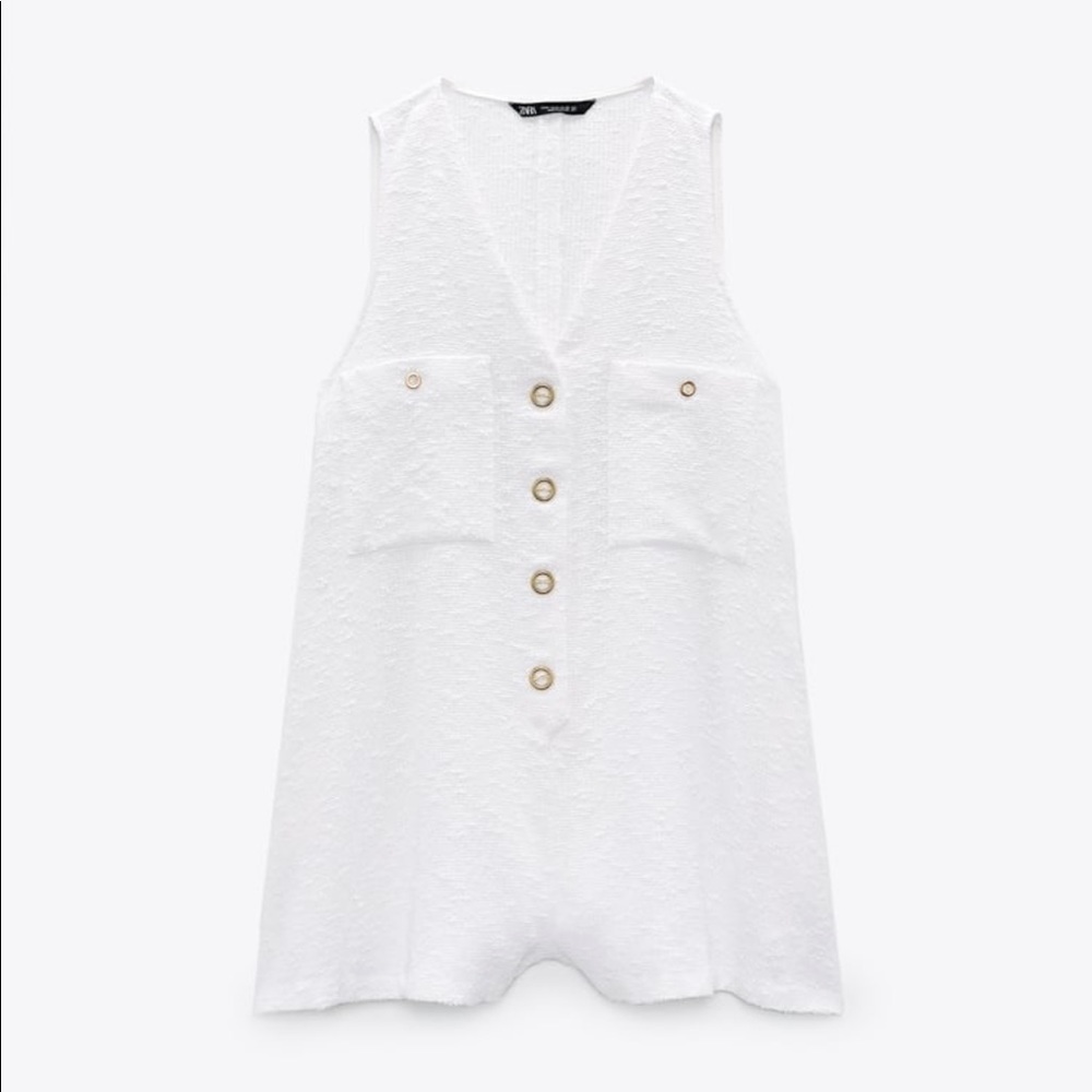 Zara white tweed romper